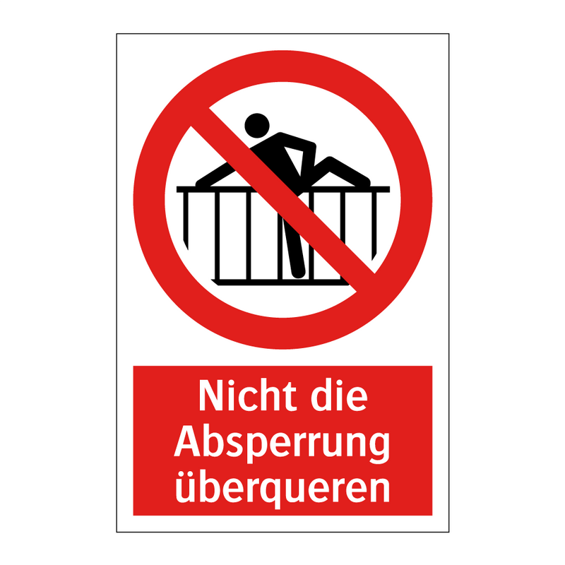 Nicht die Absperrung überqueren