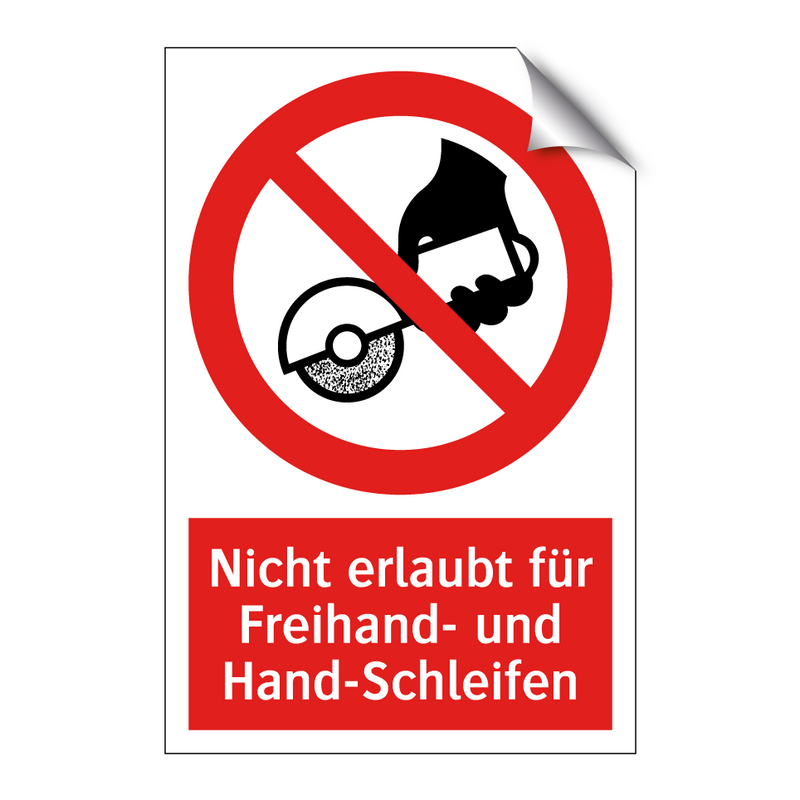 Nicht erlaubt für Freihand- und Hand-Schleifen
