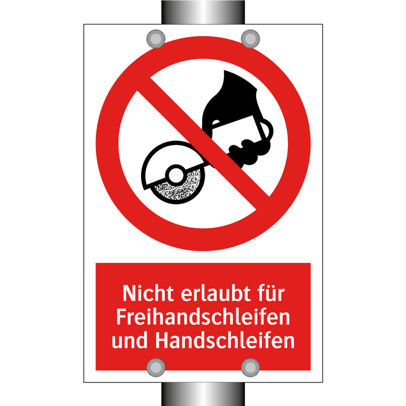 Nicht erlaubt für Freihandschleifen und Handschleifen