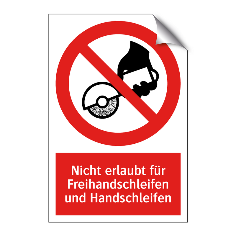 Nicht erlaubt für Freihandschleifen und Handschleifen