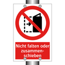 Nicht falten oder zusammen- schieben