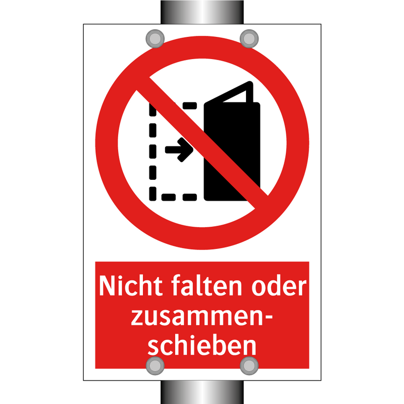 Nicht falten oder zusammen- schieben