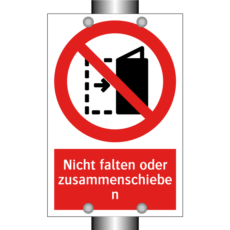 Nicht falten oder zusammenschieben