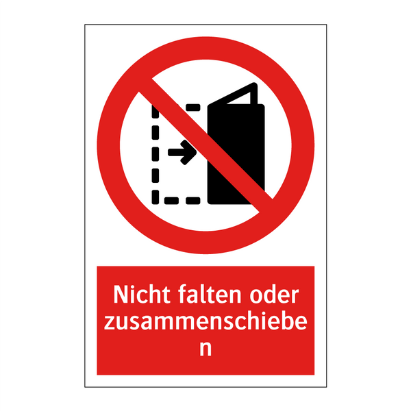 Nicht falten oder zusammenschieben