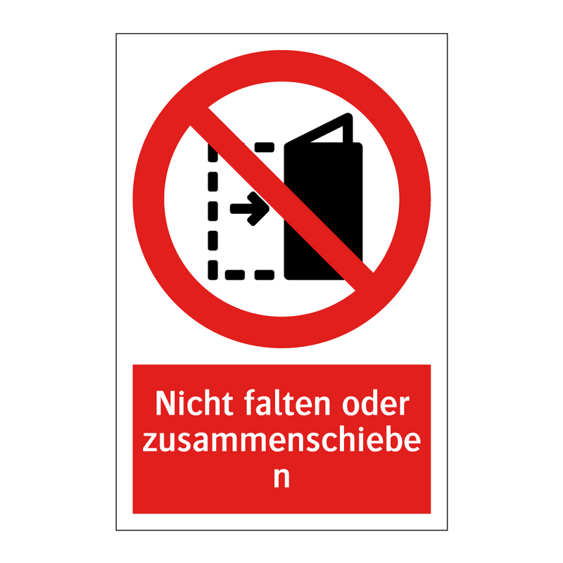 Nicht falten oder zusammenschieben