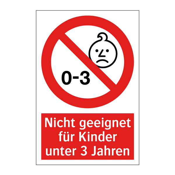 Nicht geeignet für Kinder unter 3 Jahren