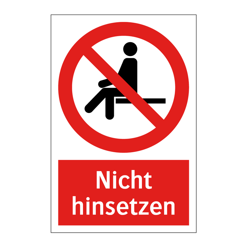 Nicht hinsetzen