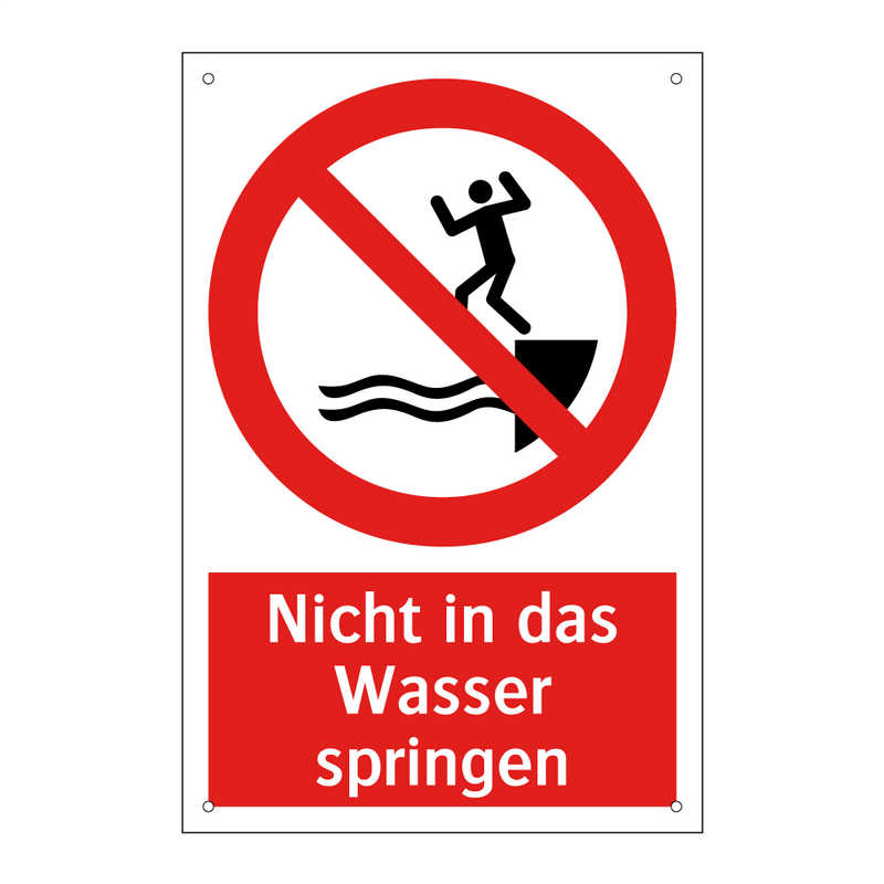 Nicht in das Wasser springen