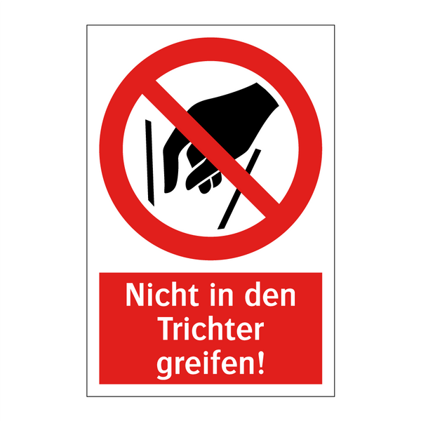 Nicht in den Trichter greifen!