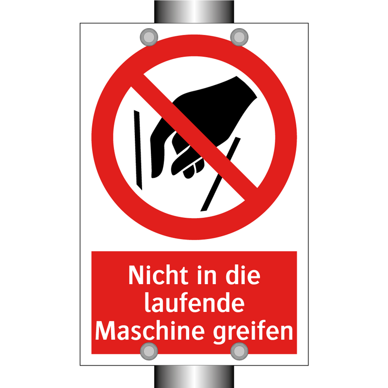 Nicht in die laufende Maschine greifen