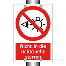 Nicht in die Lichtquelle starren