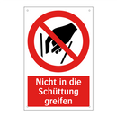 Nicht in die Schüttung greifen