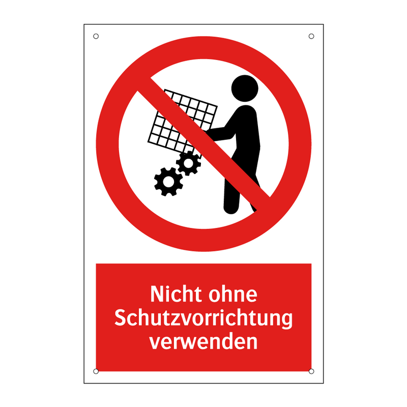 Nicht ohne Schutzvorrichtung verwenden