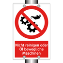 Nicht reinigen oder Öl bewegliche Maschinen