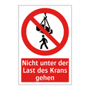 Nicht unter der Last des Krans gehen