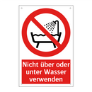 Nicht über oder unter Wasser verwenden