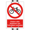 Parken oder Anlehnen von Fahrrädern verboten
