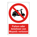 Parken oder Anlehnen von Mopeds verboten