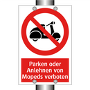Parken oder Anlehnen von Mopeds verboten