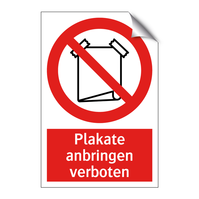 Plakate anbringen verboten