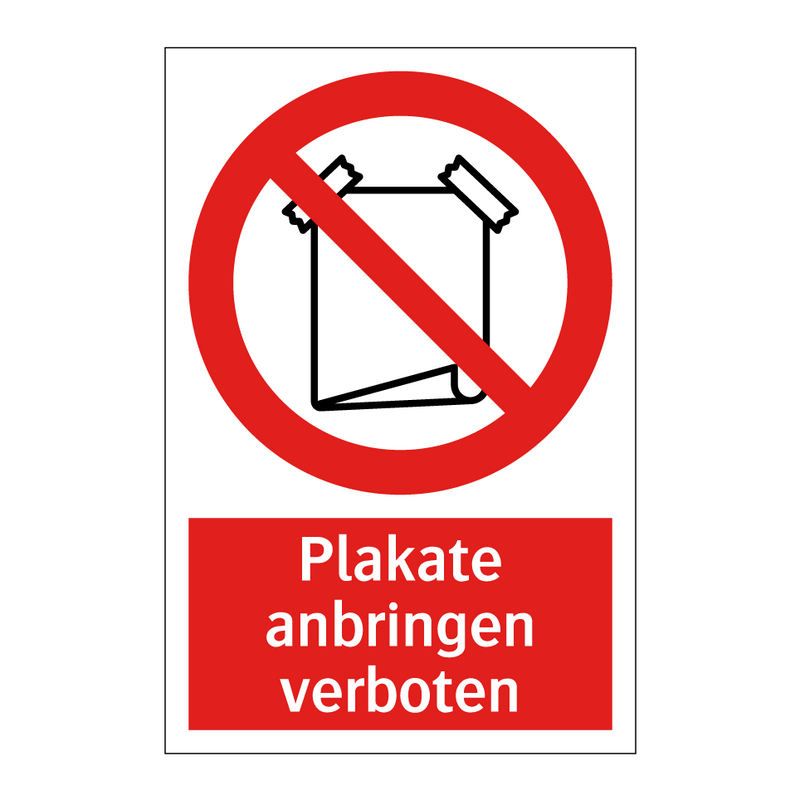Plakate anbringen verboten