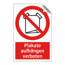 Plakate aufhängen verboten