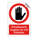 Privatbereich Zugang nur mit Erlaubnis