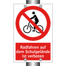 Radfahren auf dem Schulgelände ist verboten