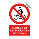 Radfahren auf dem Schulgelände ist verboten
