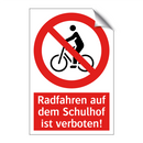 Radfahren auf dem Schulhof ist verboten!