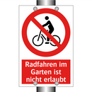 Radfahren im Garten ist nicht erlaubt