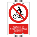 Radfahren im Tiefgaragenparkhaus ist verboten