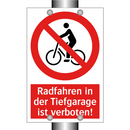 Radfahren in der Tiefgarage ist verboten!