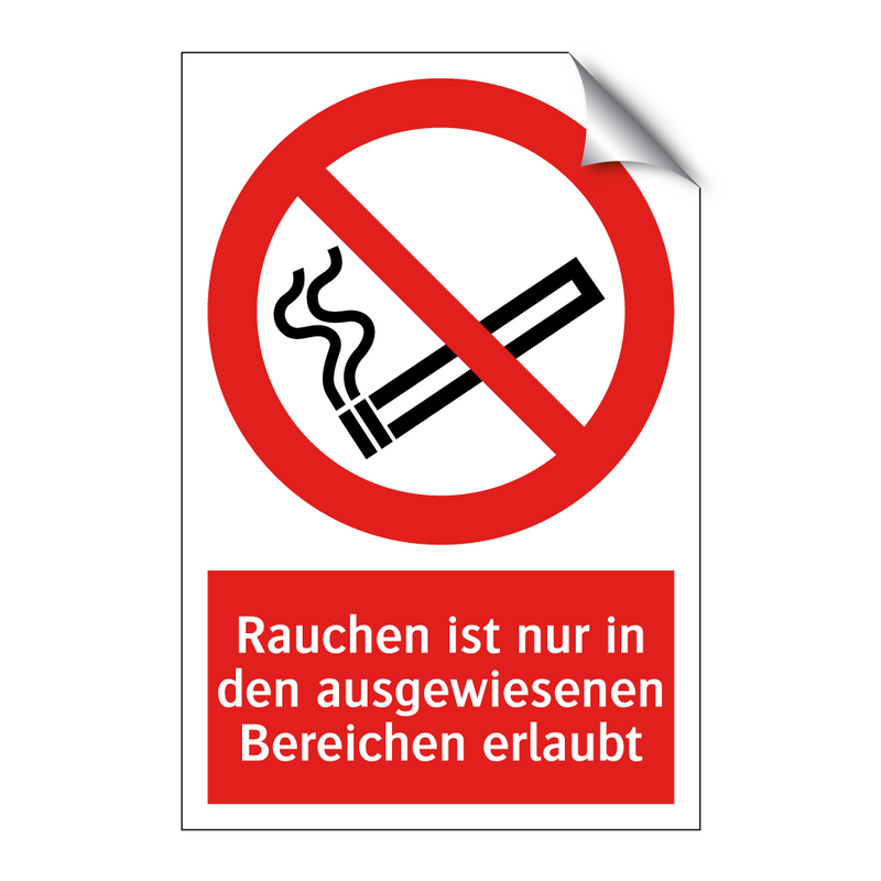 Rauchen ist nur in den ausgewiesenen Bereichen erlaubt