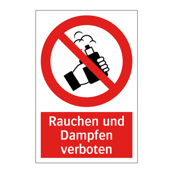 Rauchen und Dampfen verboten