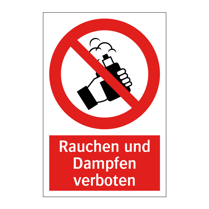 Rauchen und Dampfen verboten
