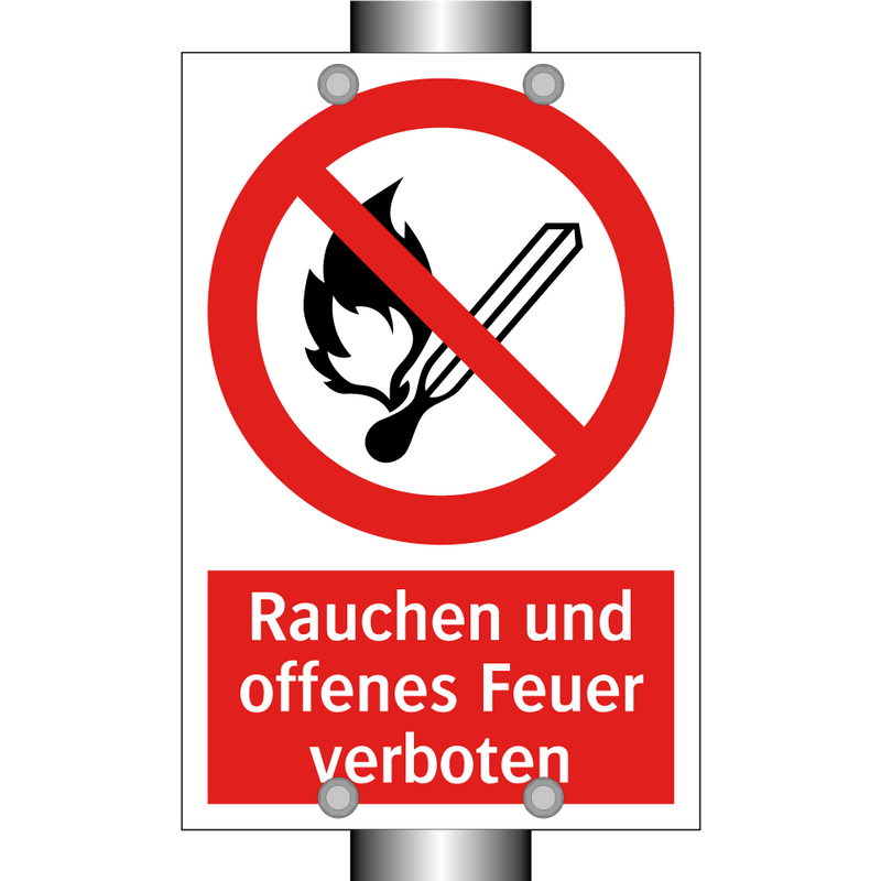 Rauchen und offenes Feuer verboten