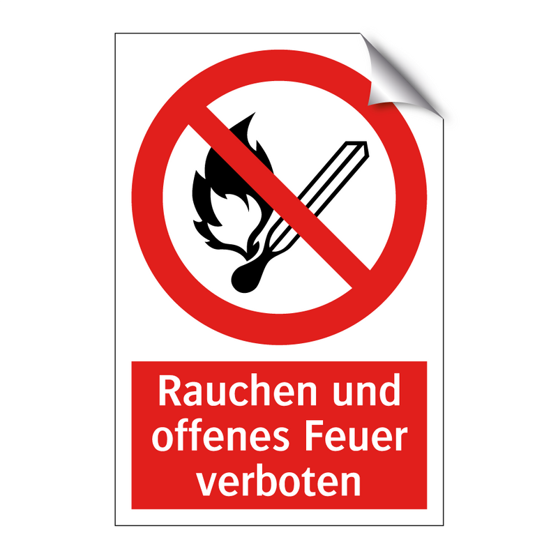Rauchen und offenes Feuer verboten
