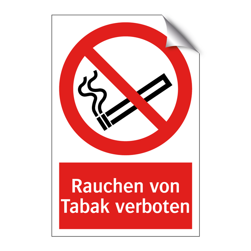 Rauchen von Tabak verboten