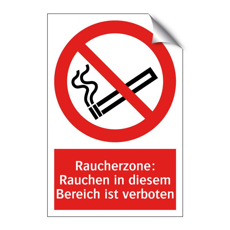 Raucherzone: Rauchen in diesem Bereich ist verboten