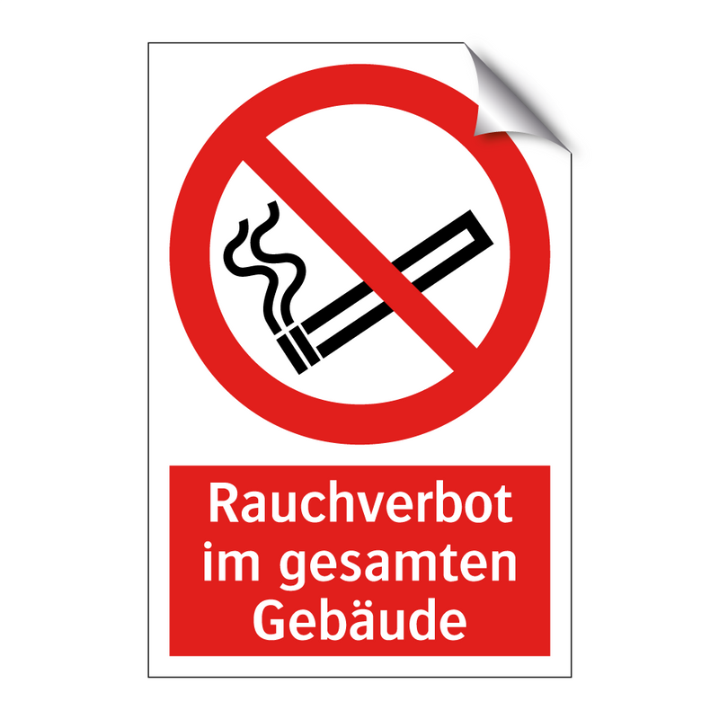 Rauchverbot im gesamten Gebäude