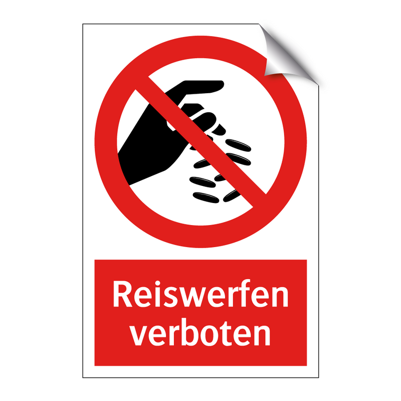 Reiswerfen verboten