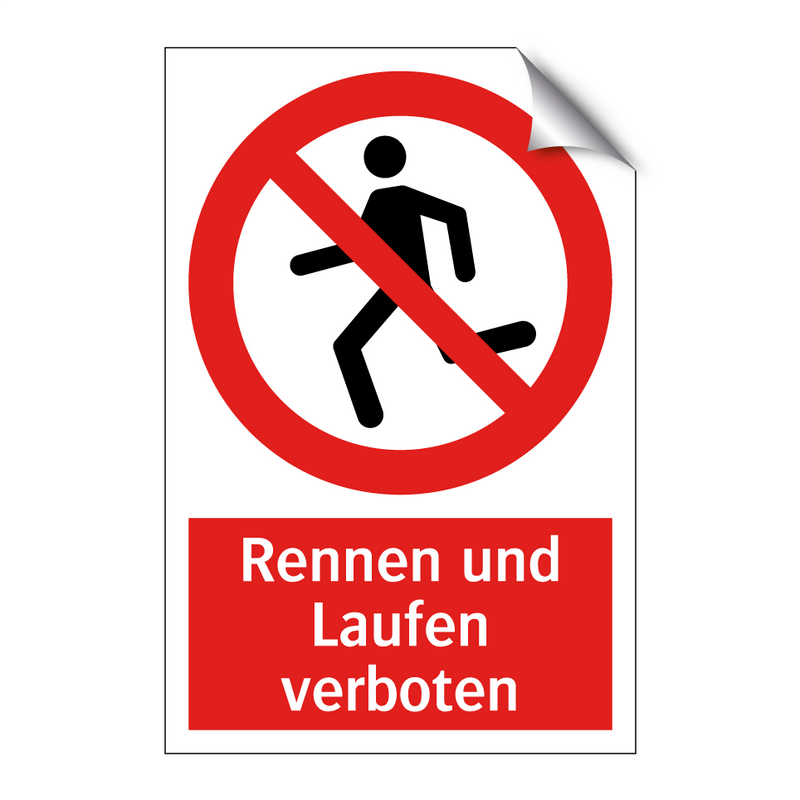 Rennen und Laufen verboten