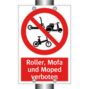 Roller, Mofa und Moped verboten