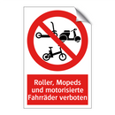 Roller, Mopeds und motorisierte Fahrräder verboten