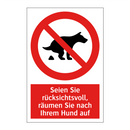 Seien Sie rücksichtsvoll, räumen Sie nach Ihrem Hund auf