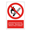 Sicherheitsausrüstung: Pestizide - Rauchen und offenes Feuer verboten