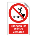 Springen ins Wasser verboten