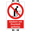 Säubern mit Druckluft verboten