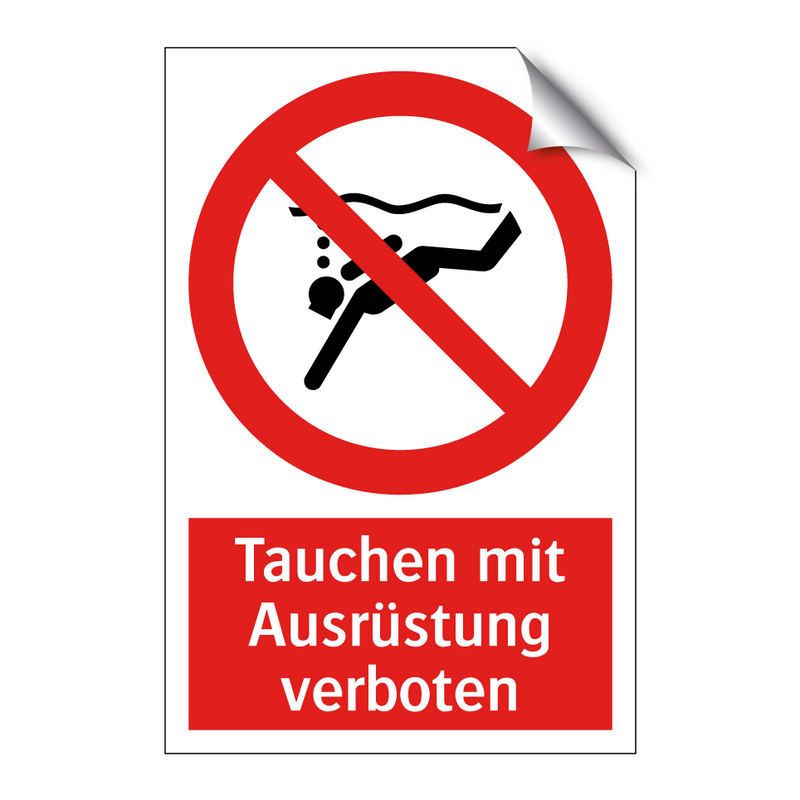 Tauchen mit Ausrüstung verboten